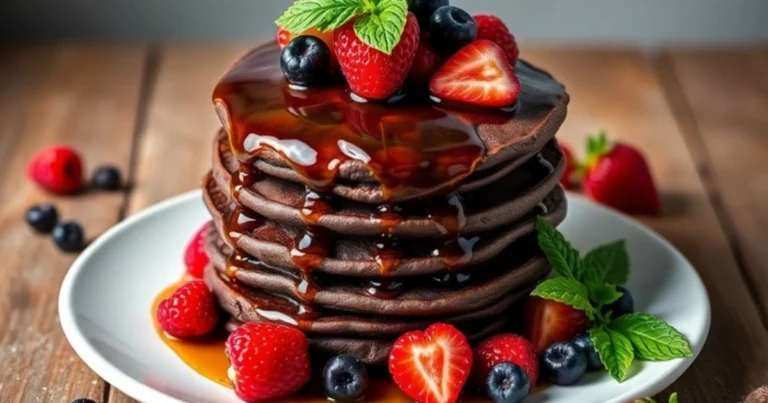 Panqueques de chocolate con salsa y frutos rojos: receta completa y consejos