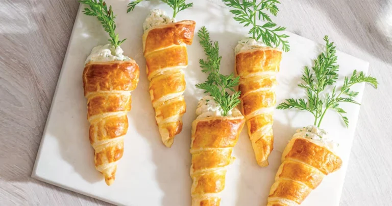 Conos de hojaldre rellenos de crema de queso: aperitivo fácil y elegante