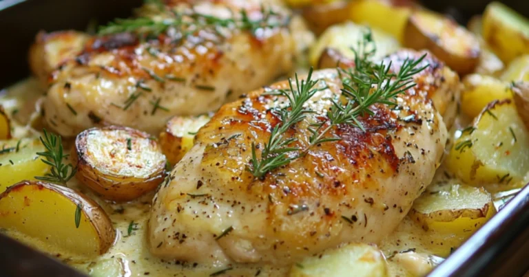 Pollo en salsa cremosa con papas al horno: receta completa y consejos