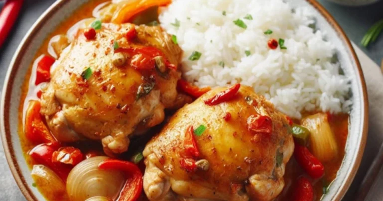 Pollo guisado con papas y verduras: receta completa con arroz blanco