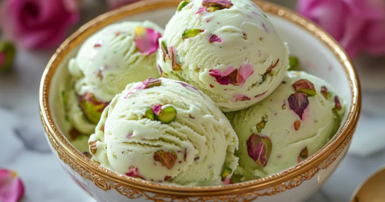 Helado de rosa y pistacho: receta casera gourmet