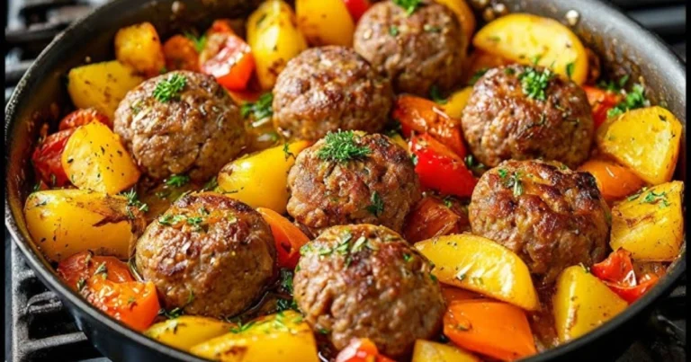 Albóndigas en salsa con patatas y verduras: receta casera paso a paso