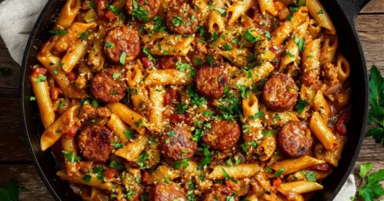 Pasta con salchicha, espinacas y tomate: receta completa y nutritiva