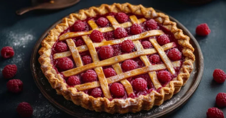 Tarta de frambuesas con rejilla: receta casera paso a paso