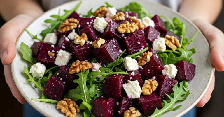 Ensalada de remolacha asada con queso y nueces: receta saludable y fácil