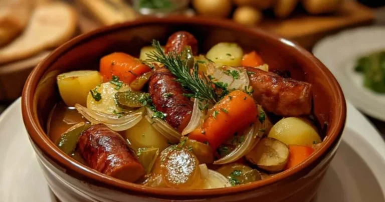 Guiso rústico de salchichas con patatas y verduras: receta tradicional y nutritiva