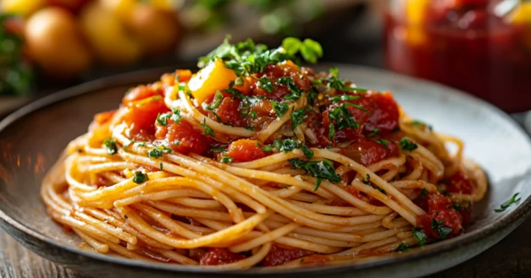 Espaguetis con salsa de tomate fresco y albahaca: receta tradicional italiana