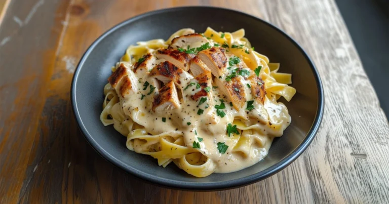 Pollo cremoso con champiñones y pasta: receta completa, técnica y consejos