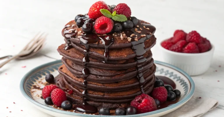 Panquecas de chocolate con frutos rojos: receta completa y optimizada